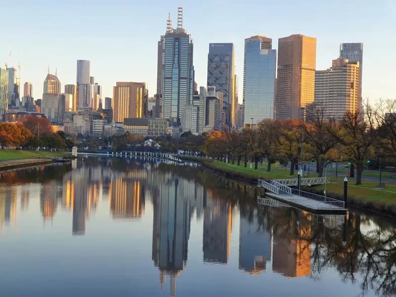 Skyline Melbourne mit Blick auf Yarra River