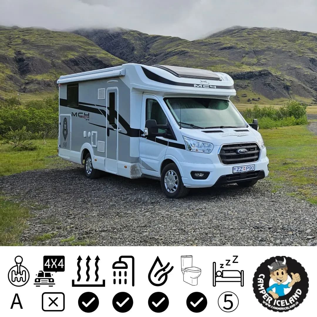 Island, Europa, Camper Iceland, MH 4-5 HEL, Premium Wohnmobil für 4-5 Personen, Außenansicht
