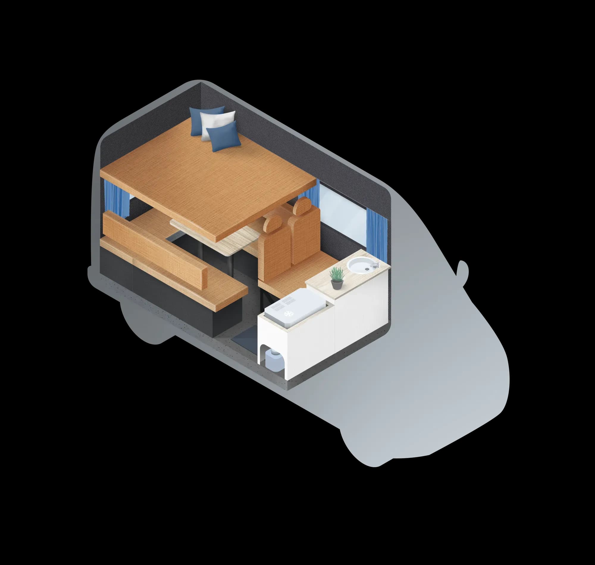 Go Big Automatic 5 Personen Camper Island Layout Tag