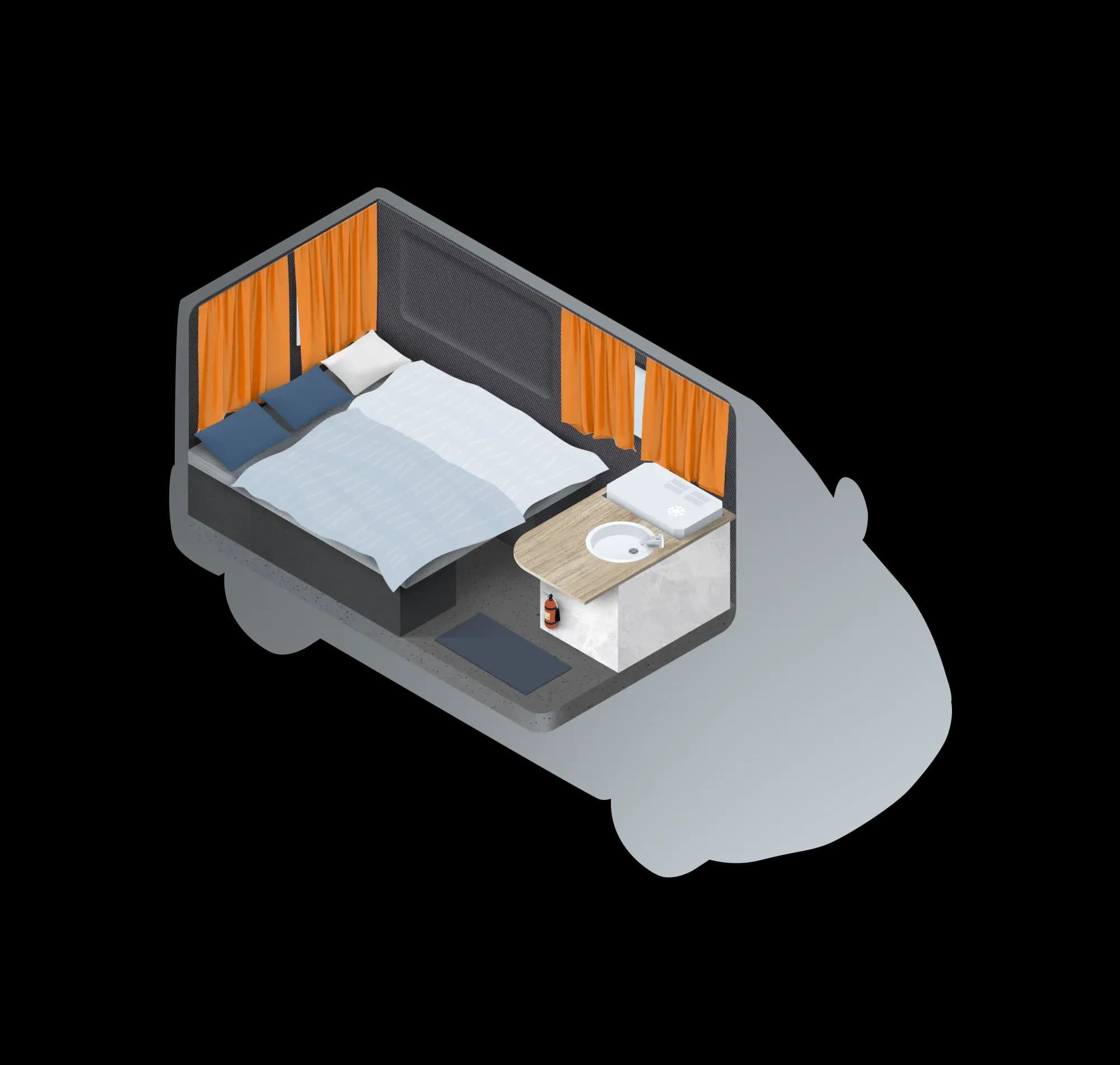 Go Camper ICELAND 2-pax Layout Nacht