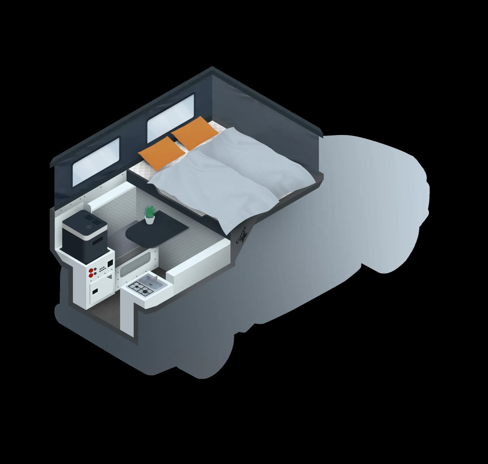Layout - 4x4 Camper 2-pax