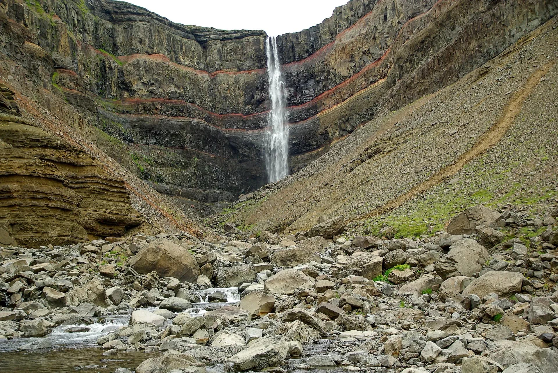 Mit 118m ist der Hengifoss der vierthöchste Wasserfall in Island