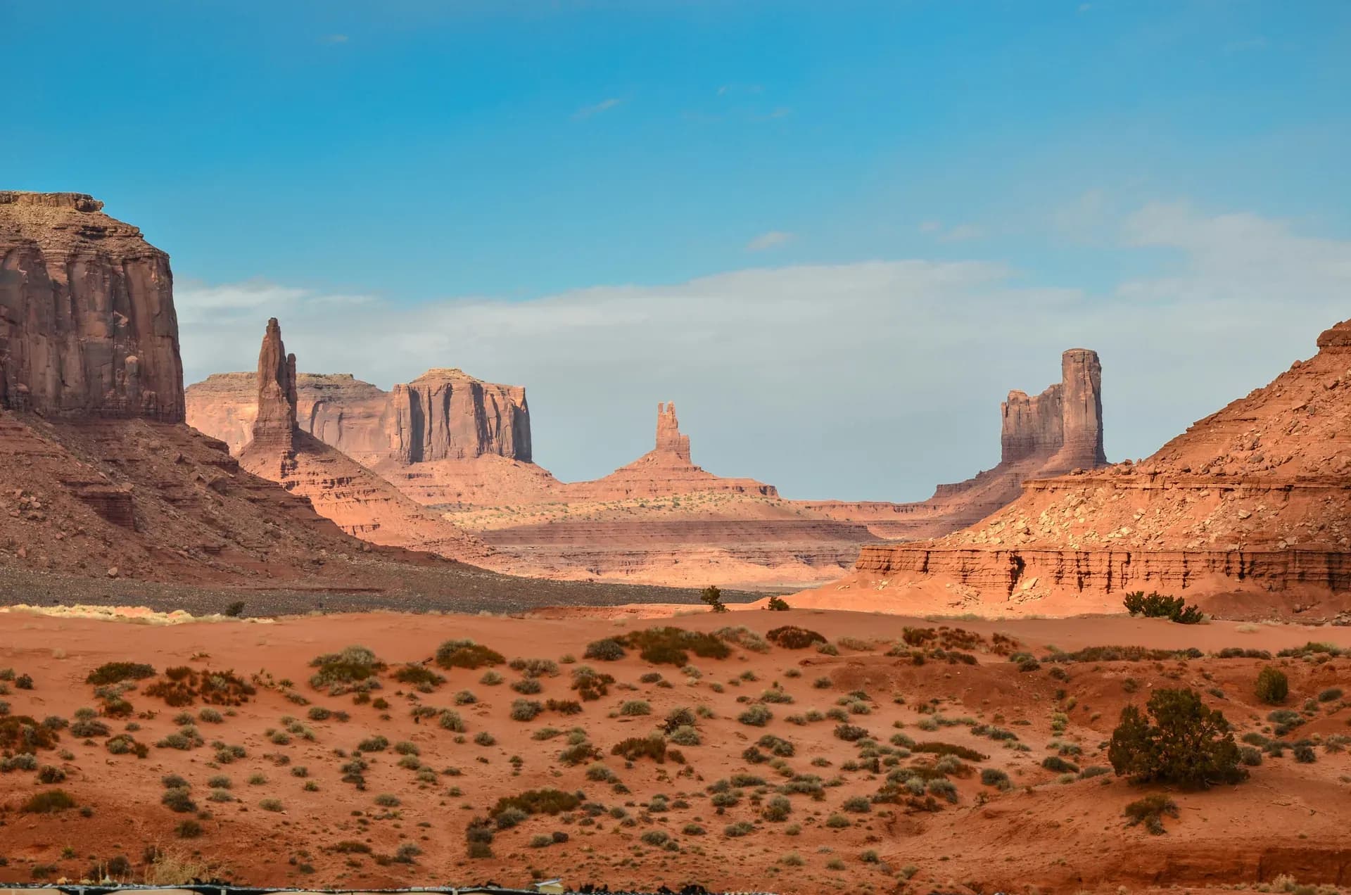 Berühmte Aussicht auf das Monument Valley