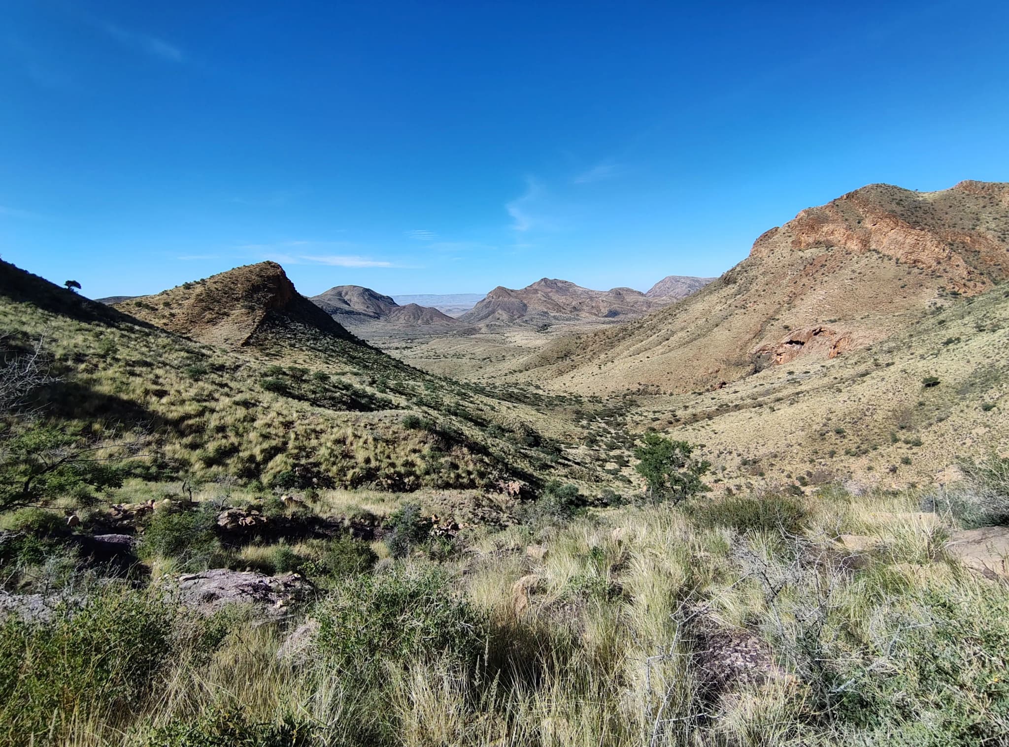 landschaftsaufnahme während der wanderung auf dem olive trail im namib naukluft mountain zebra park