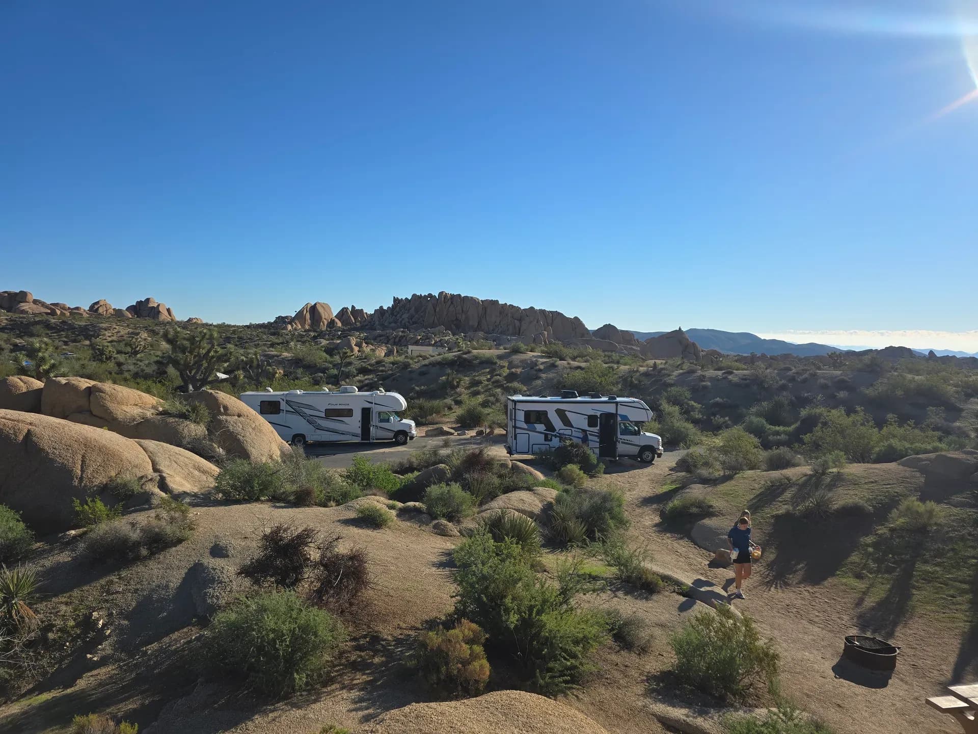 2 Wohnmobile im Joshua Tree Nationalpark.