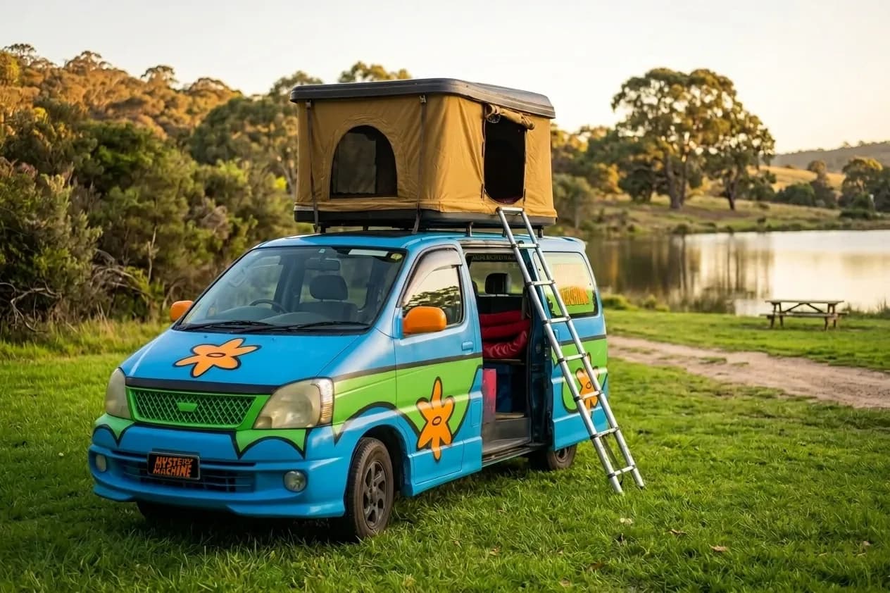 Mystery Machine 3 RTT Sleepervan für 3 Personen von Campervan Village mieten in Australien