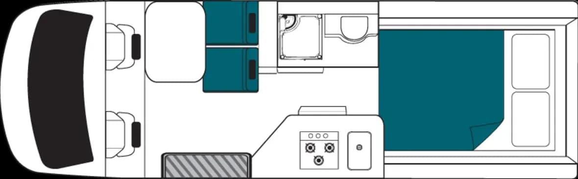 Australien, Maui Motorhomes, Ultima, layout night