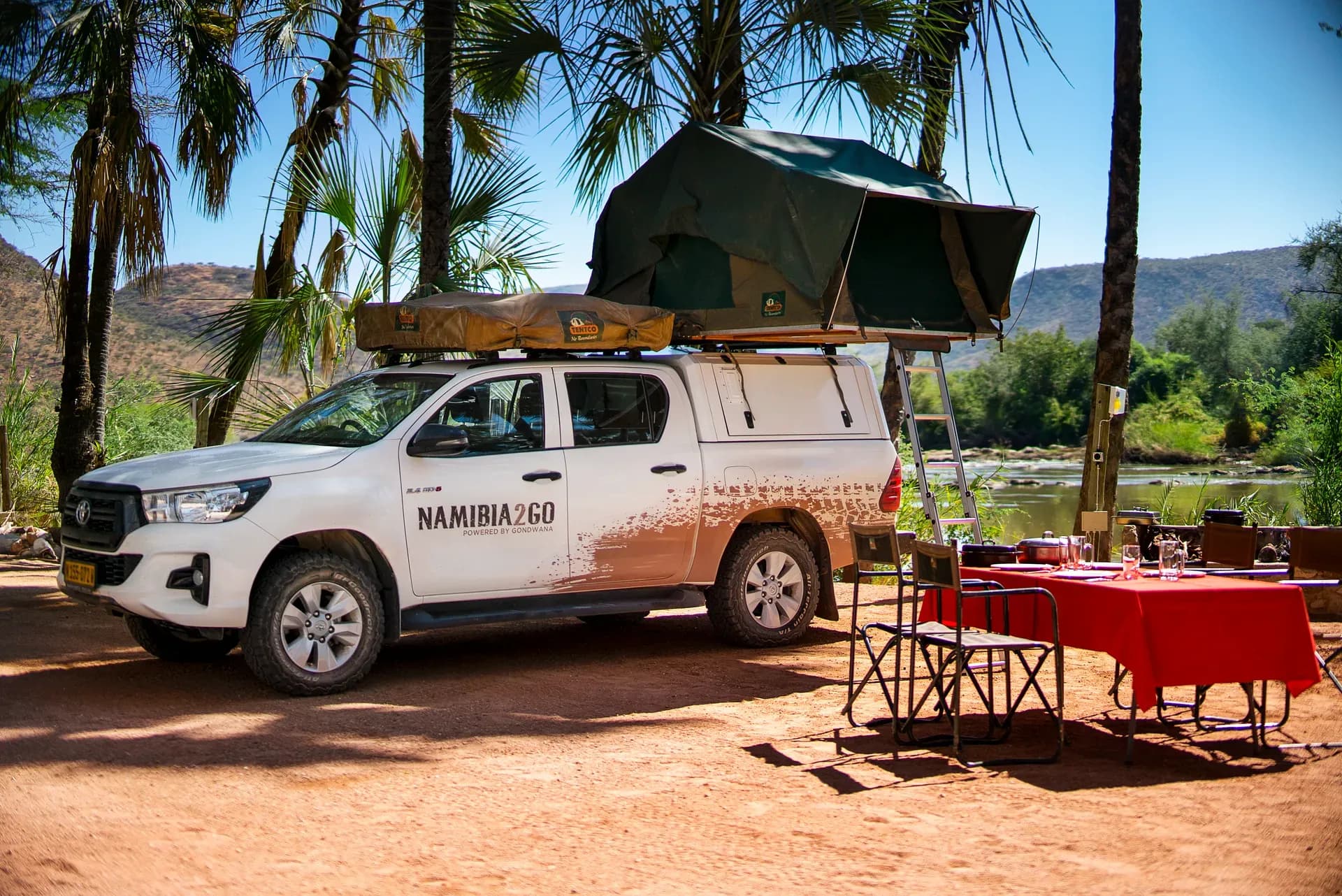 Namibia, Namibia2Go, Toyota Hilux DC Camping Budget, günstig mieten