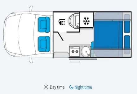 Neuseeland, Bayinvent, Jayco 2 Berth, Layout Nacht