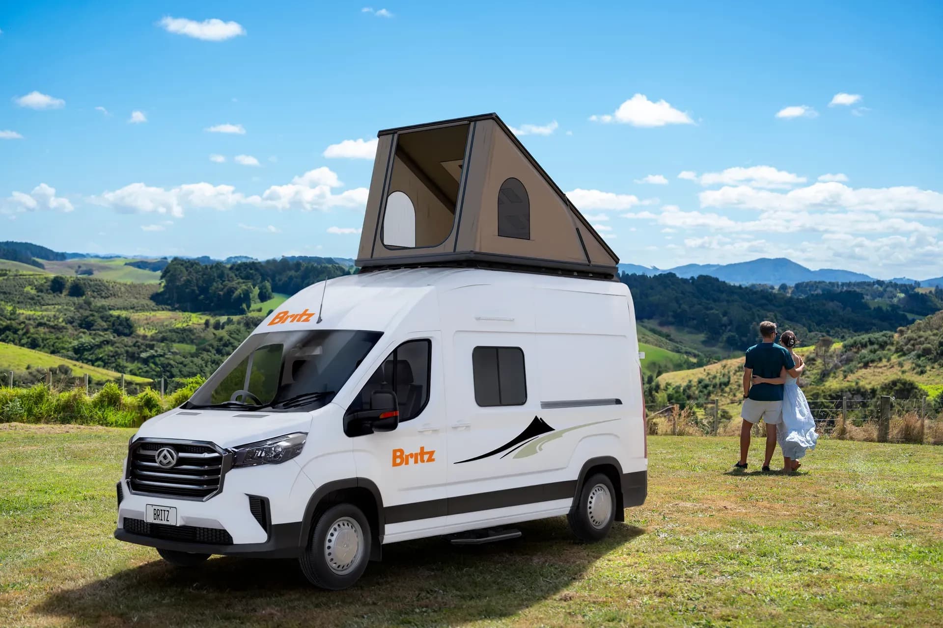 Neuseeland, Britz Rentals, Voyager, außenansicht dachzelt