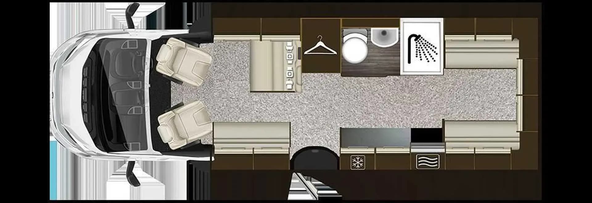 Neuseeland, Discover NZ Motorhome Rentals, 4-6 Berth Deluxe, Layout
