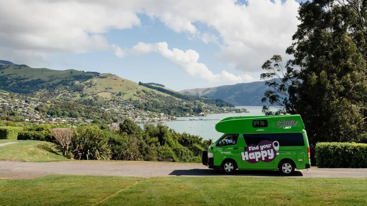Neuseeland, Jucy Rentals, Chill'd Sundaze, seitlich weiter weg
