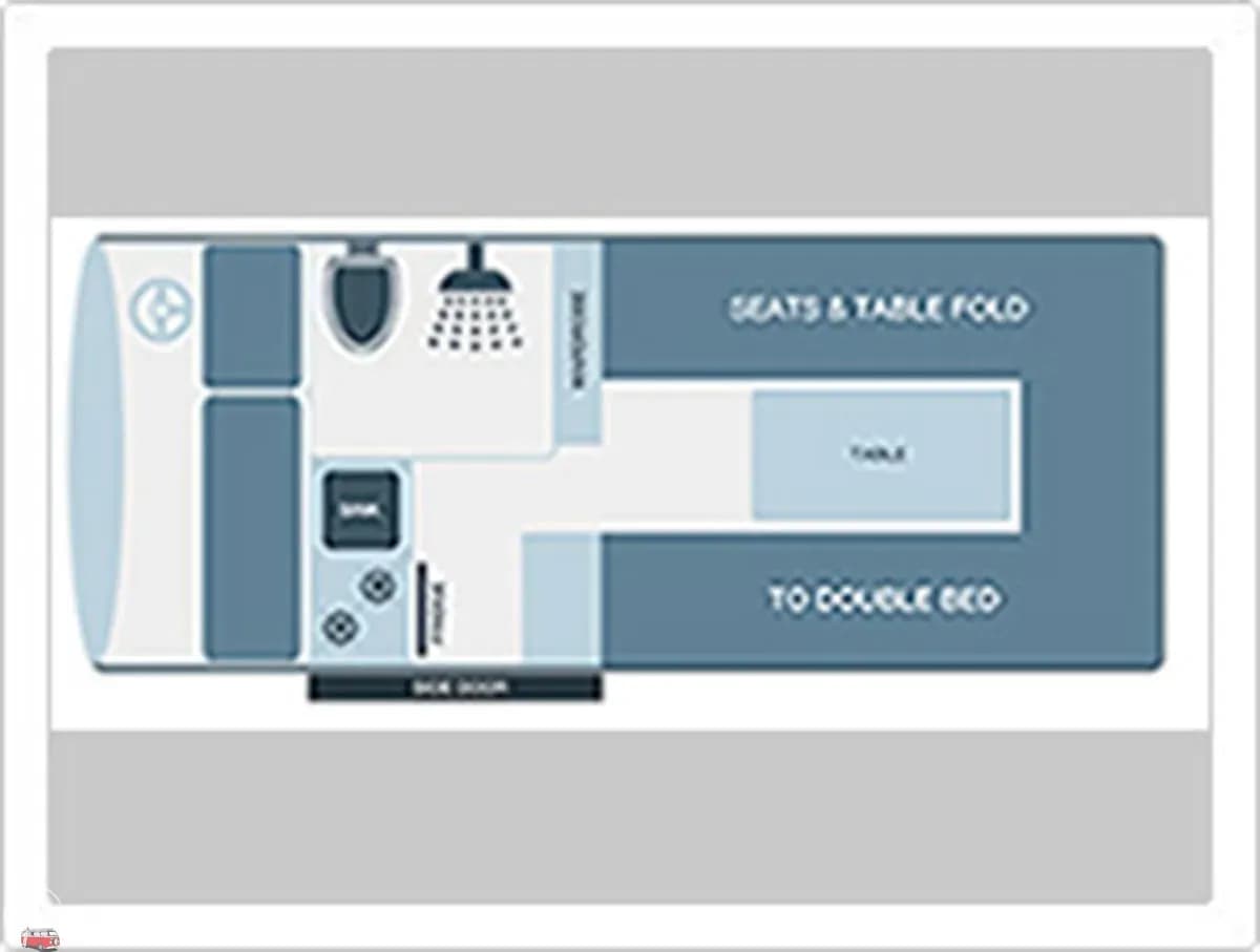 Kiwi Deluxe 2/3 Camper mit Dusche und WC, Layout, Kiwi Campers Neuseeland