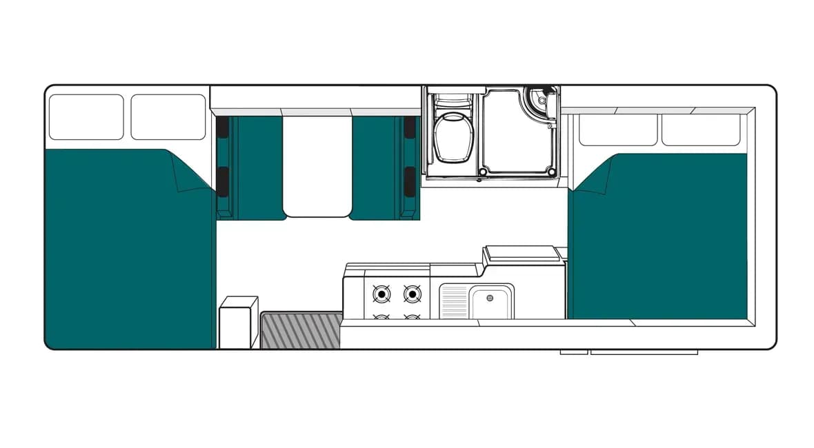 Maui Beach, Premium Wohnmobil , Layout bei Nacht