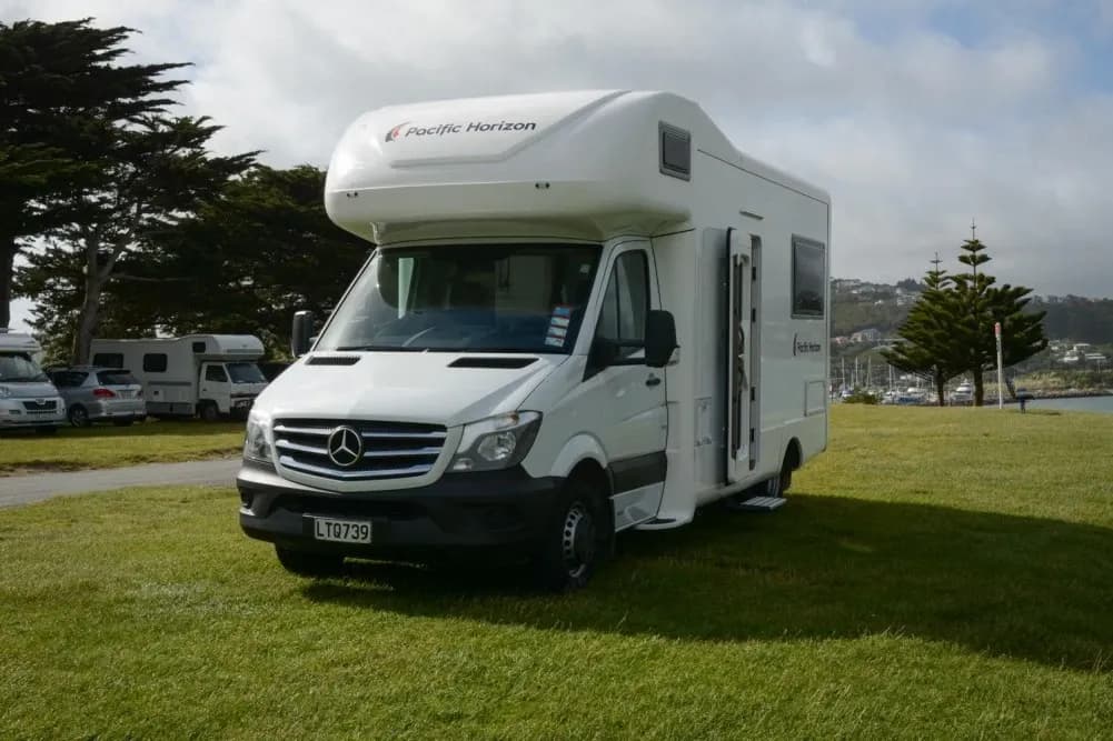 neuseeland, pacific horizon, max 4 berth motorhome, campingplatz