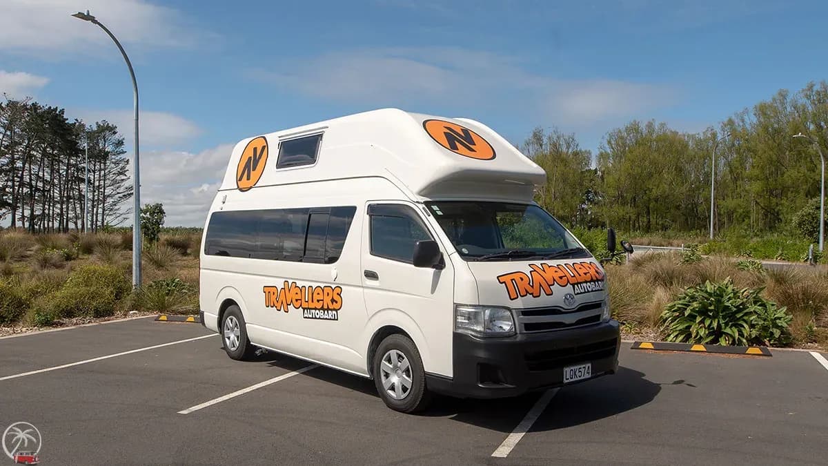 neuseeland, travellers autobarn TAB, hi 5 campervan (self-contained), hochdach