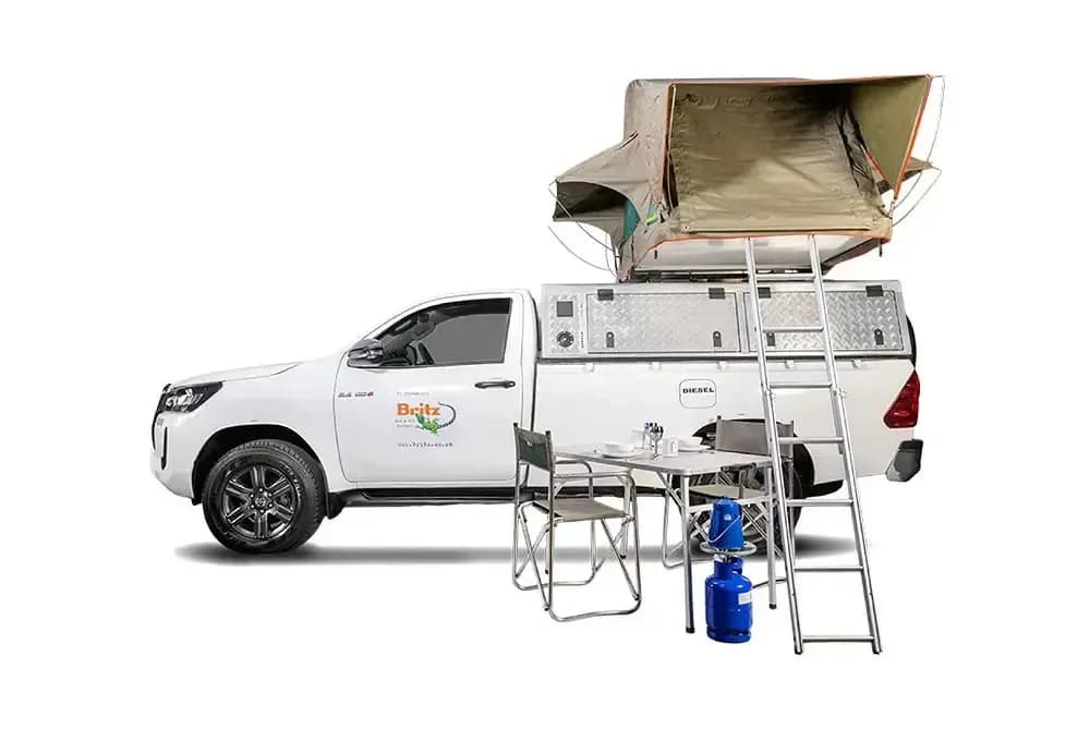 suedafrika, britz rentals, comfort hilux soft shell 2 pax, clear cut