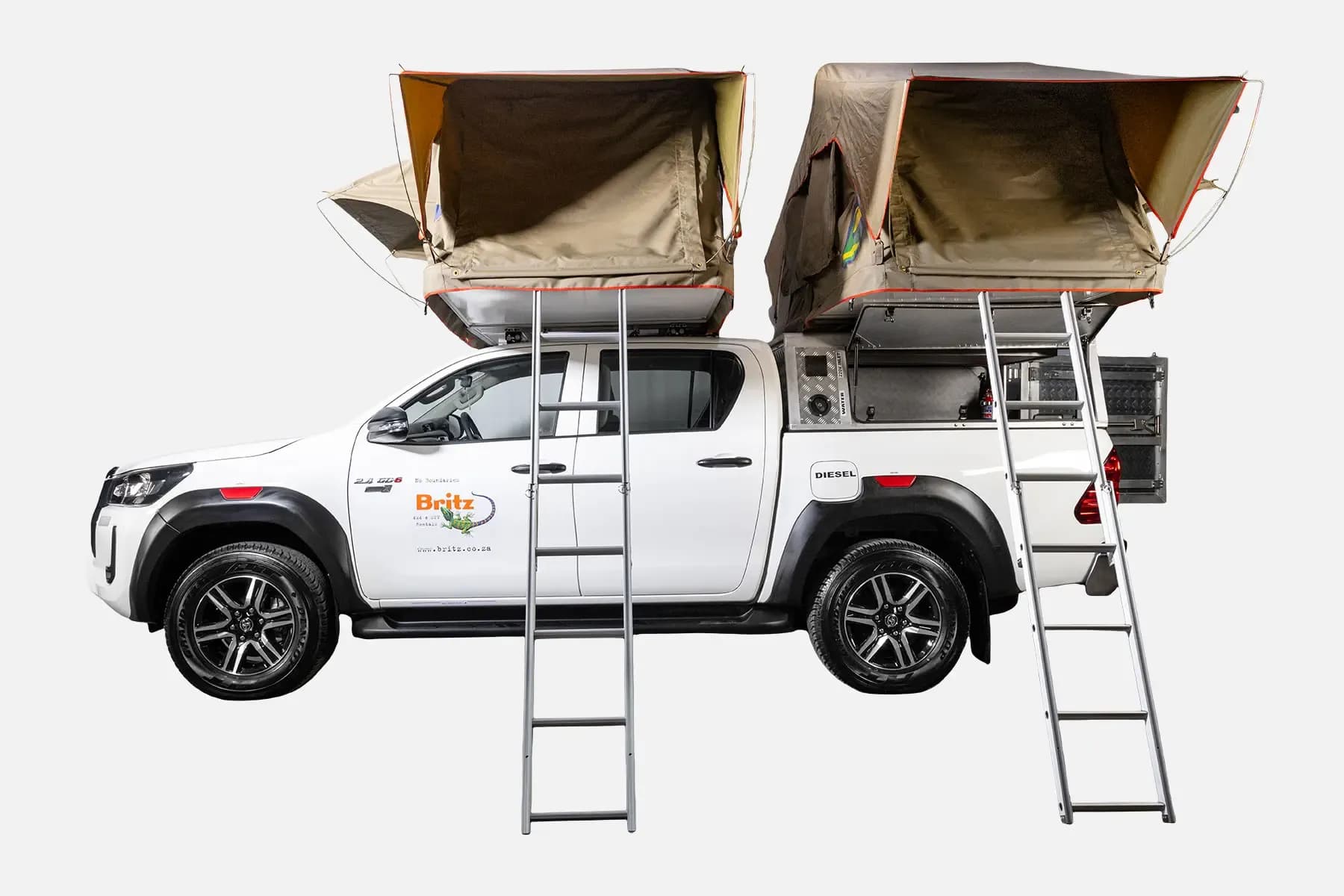 suedafrika, britz rentals, comfort hilux soft shell 4 pax, clear cut