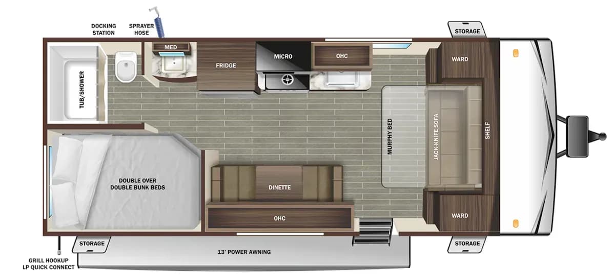 USA, Graner Motorhome Rentals, Abenteurer 2025, Grundriss