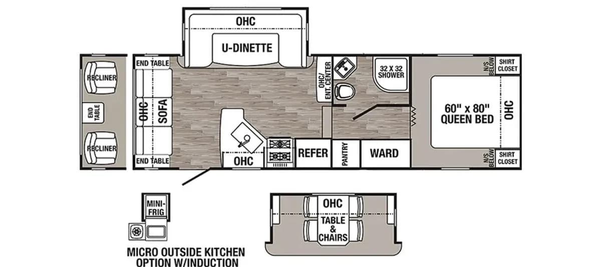 Pickup Truck 5th wheel Wohnwagen 24-29ft, Road Camper, USA, Kanada, Layout