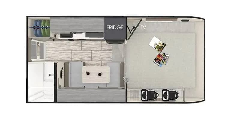 USA, RoadCamper, EV TC Truck Camper, Layout