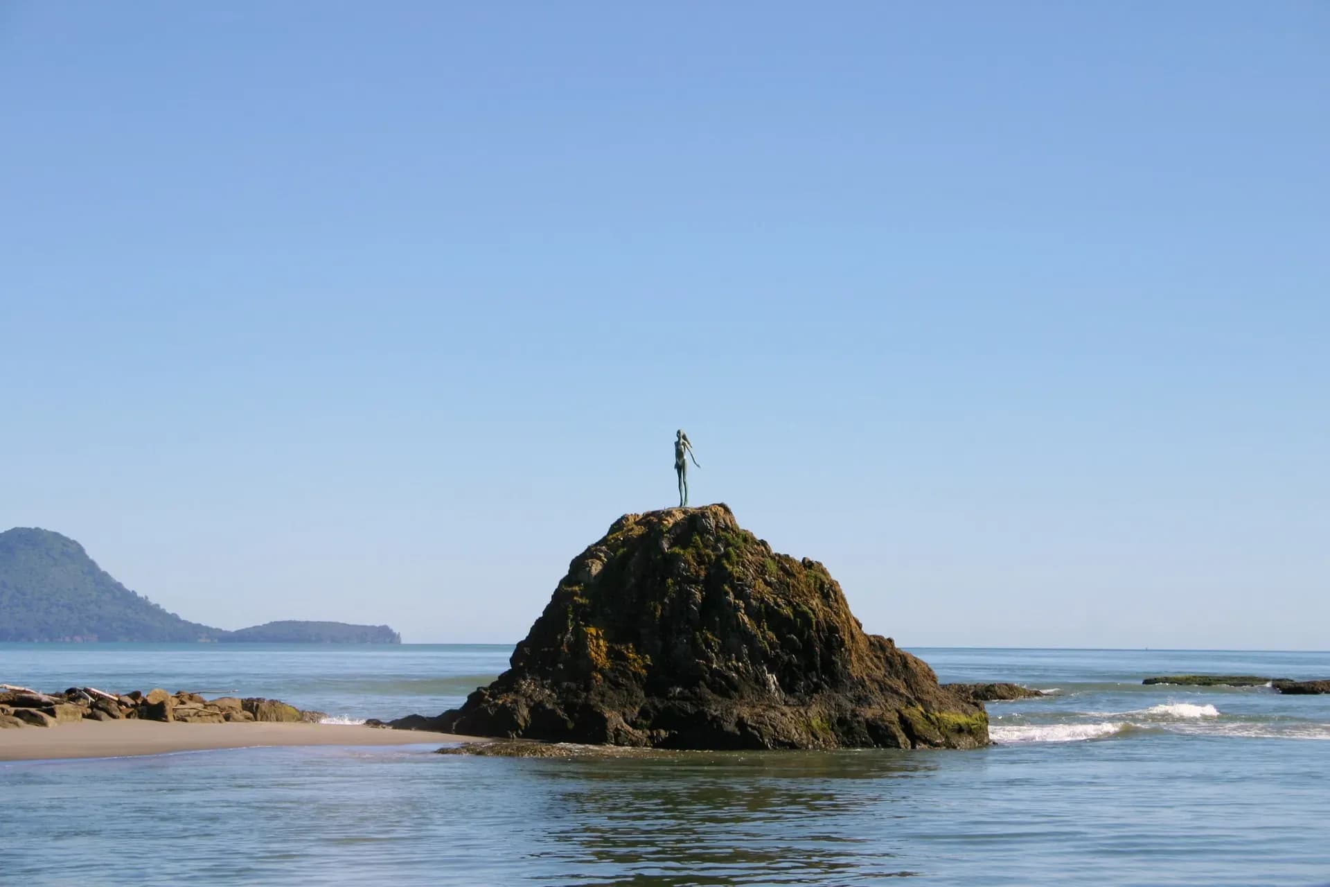 Whakatane Statue, Whakatane Strand, Maori Geschichte Neuseeland