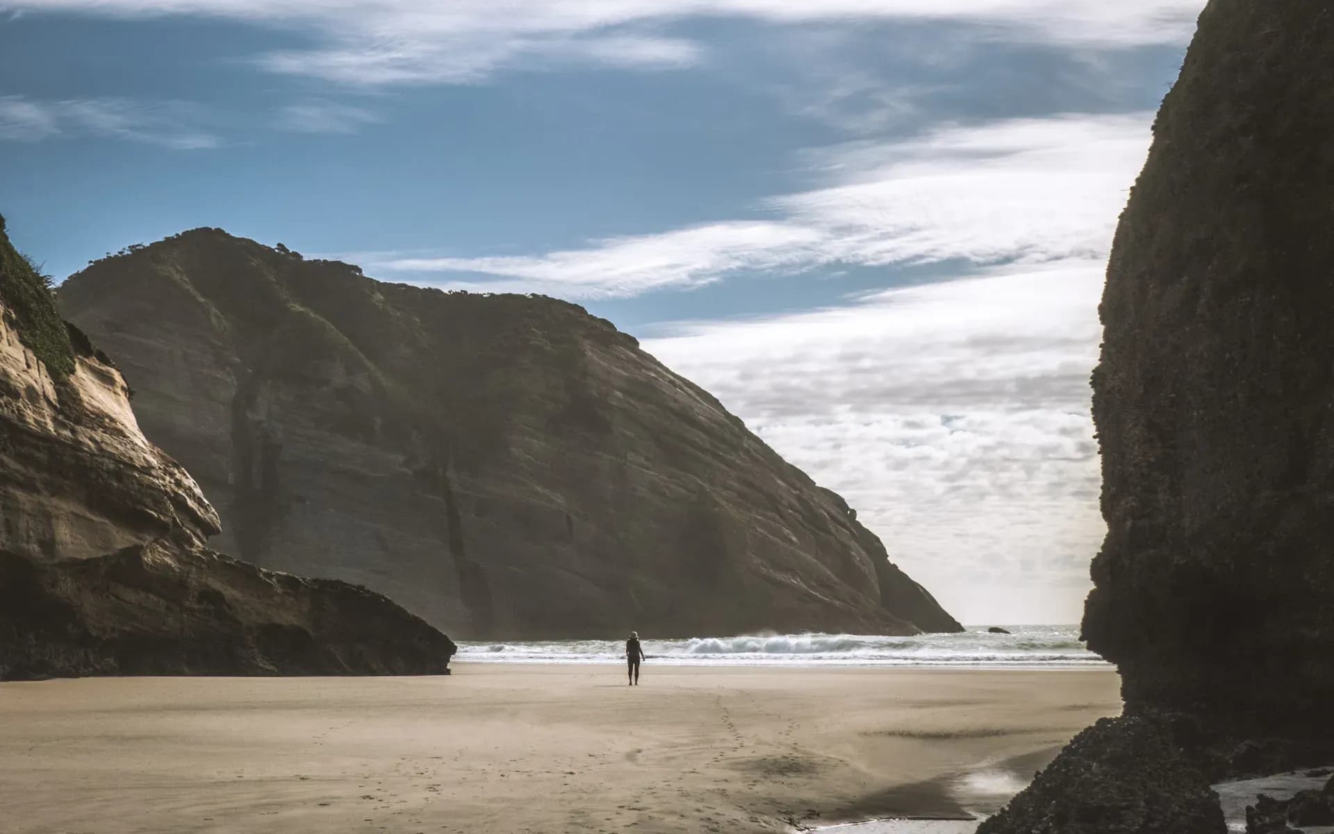 Wharariki Beach, Golden Bay, Neuseeland, Camper