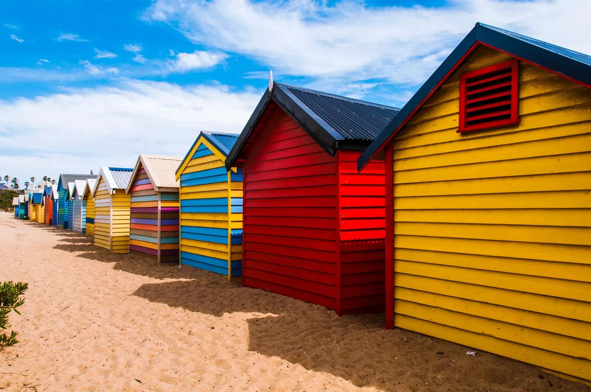 Brighton Beach, Melbourne, bunte Häuser Strand, Australien bunte Häuser, bunte Strandhütten