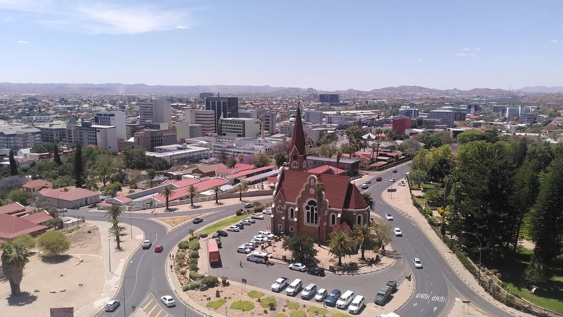 Christuskirche in Windhoek von oben