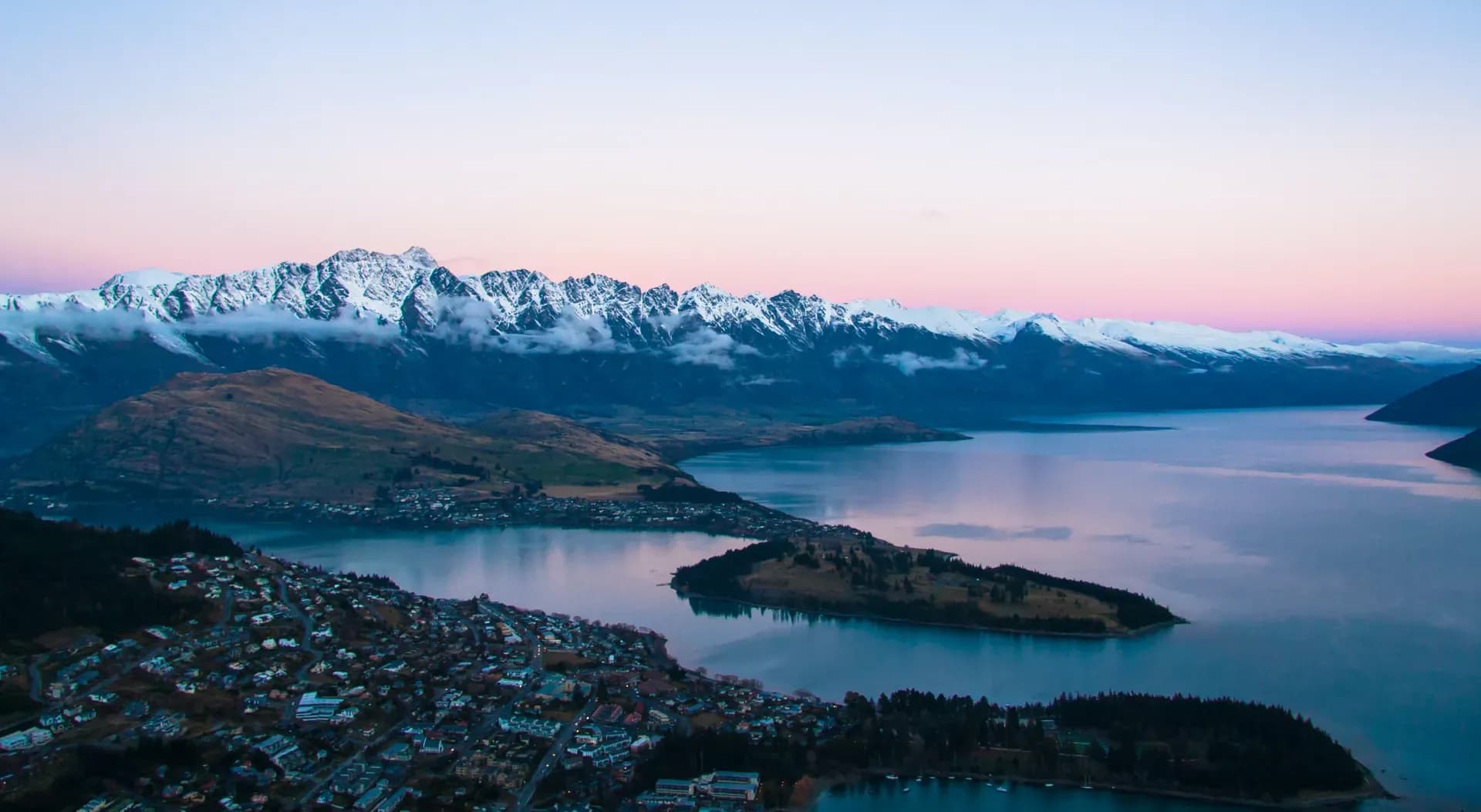 Queenstown, Halbinsel, Lake Wakatipu, Sonnenaufgang