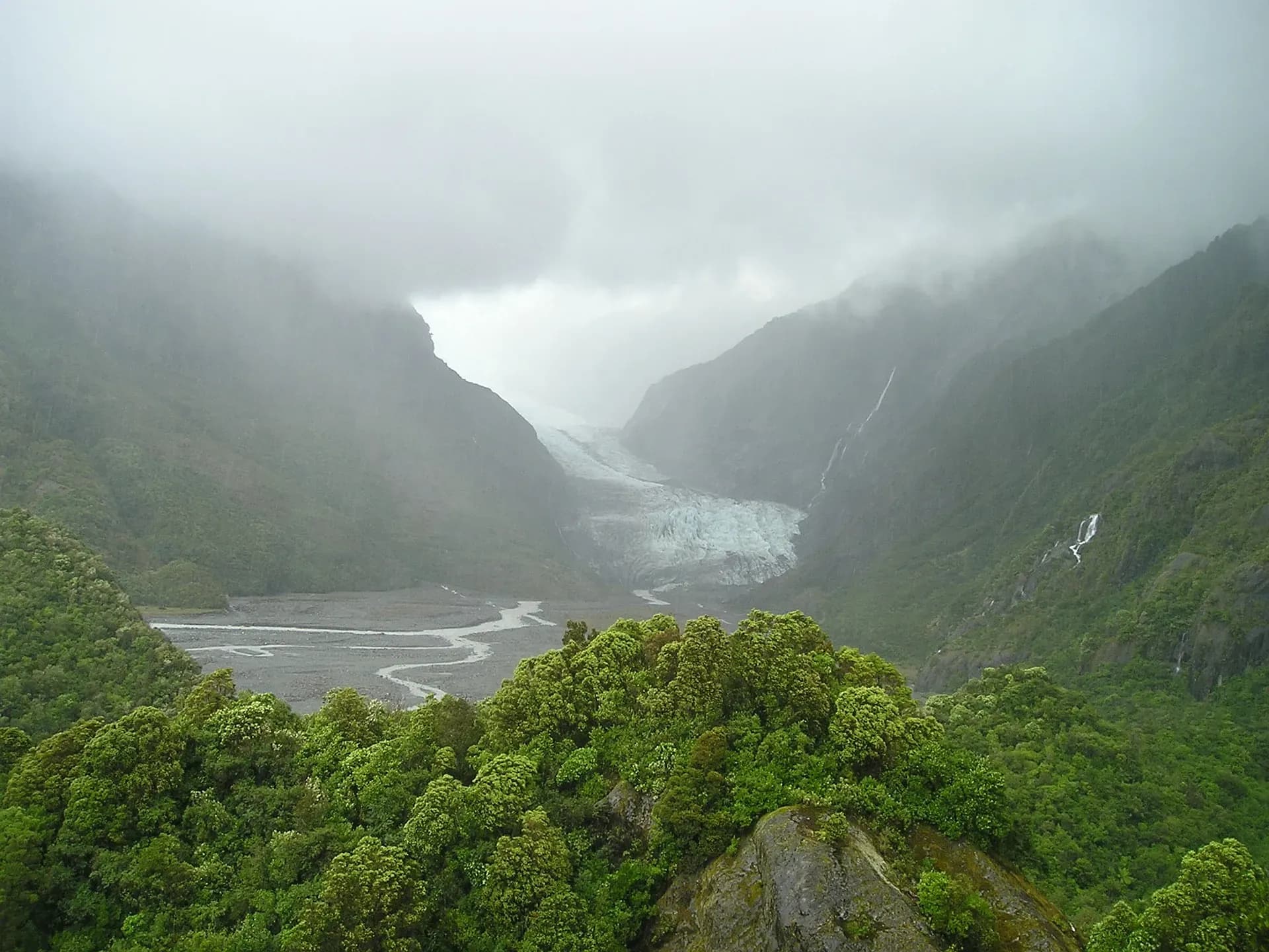 Fox Glacier, Gletscher, Regenwald, Westcoast Neuseeland