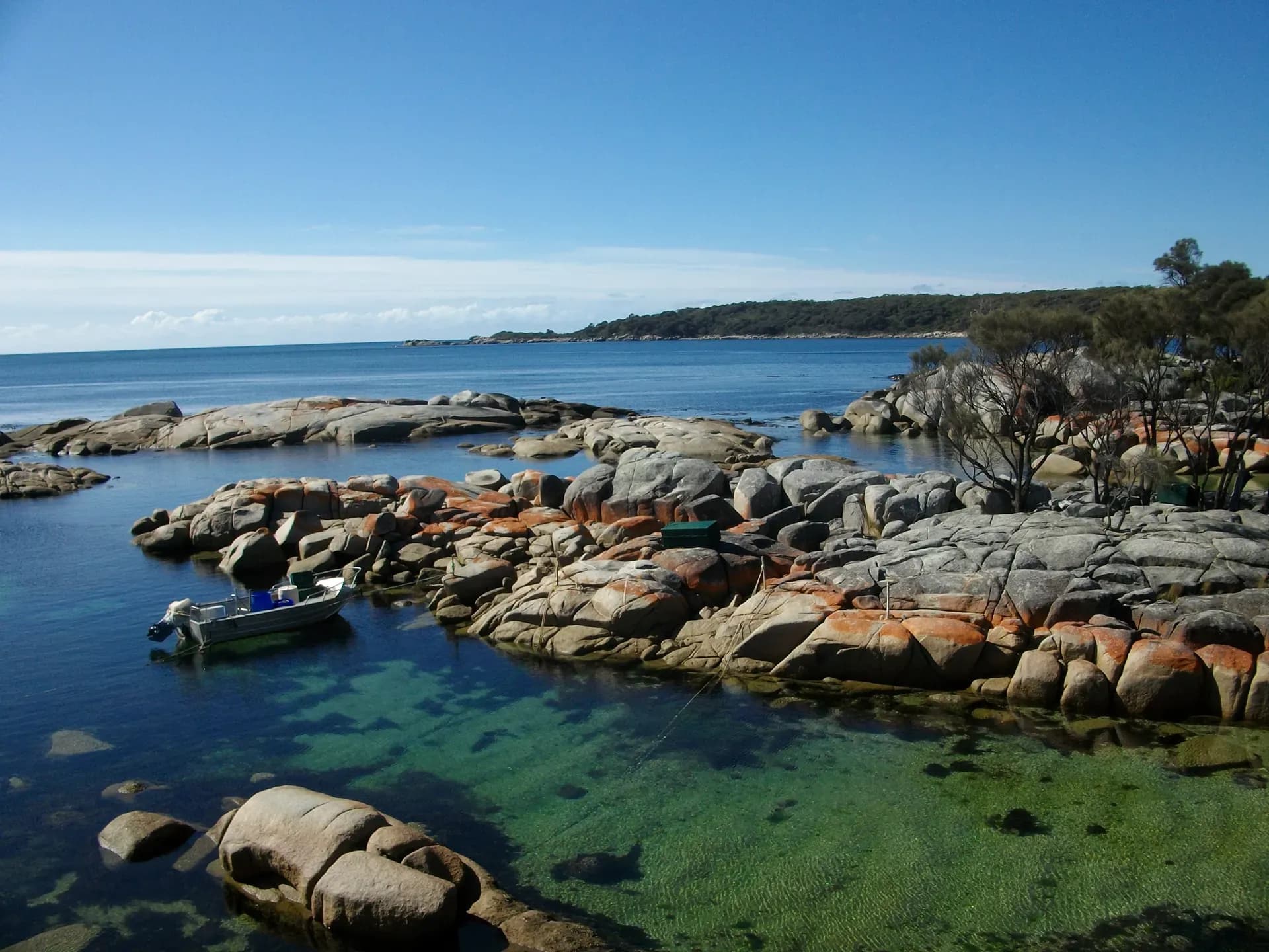 Bay of Fires, orange Felsen, Tasmanien, St. Helens Tasmania