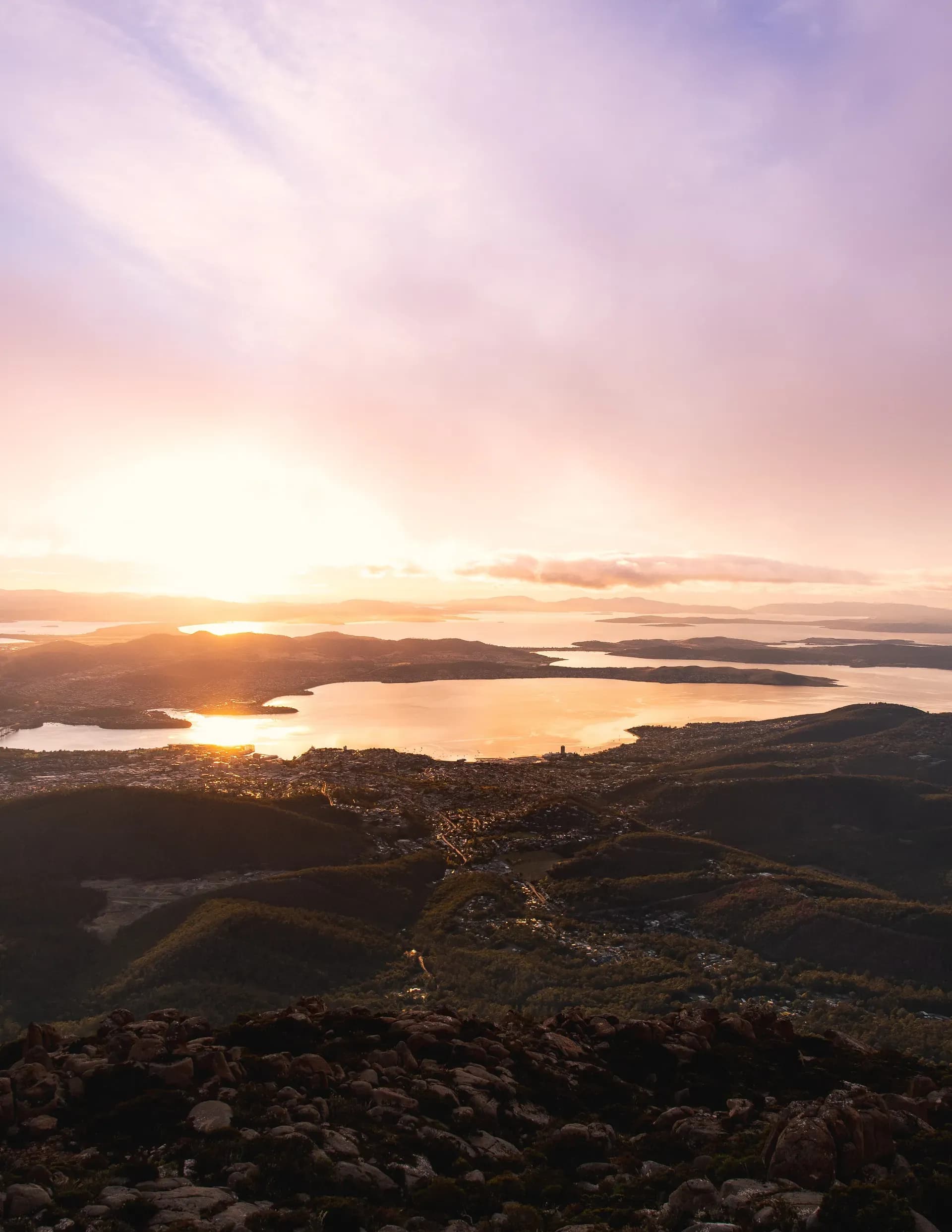 Hobart, Mount Wellington, Sonnenaufgang Mount Wellington, Tasmanien Anreise